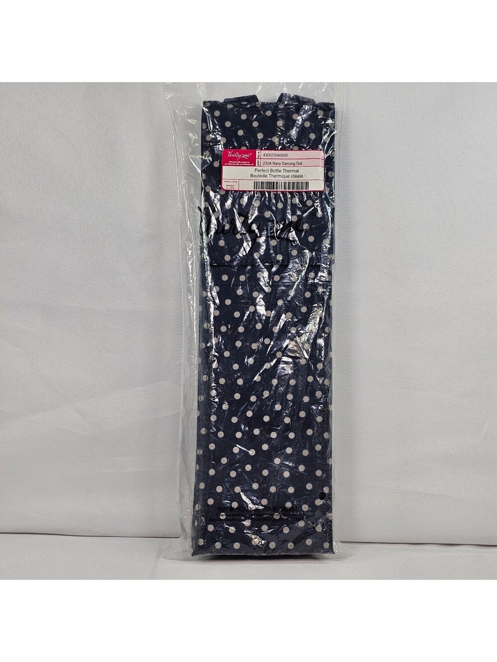 New Thirty-One Perfect Bottle Thermal Navy Dancing Dot Polka Dot Insulated Bag